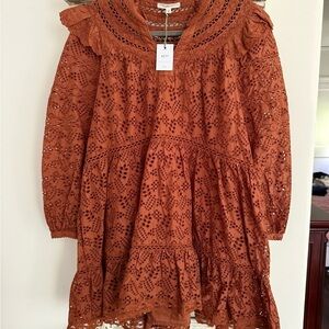 NWT American Eagle Outfitters Rust Long Sleeve Dress size XS